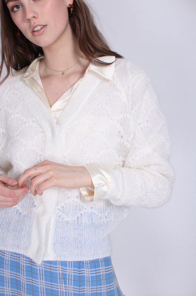 Palm Knit Cardigan - Off White - Second Female - Gensere - VILLOID.no