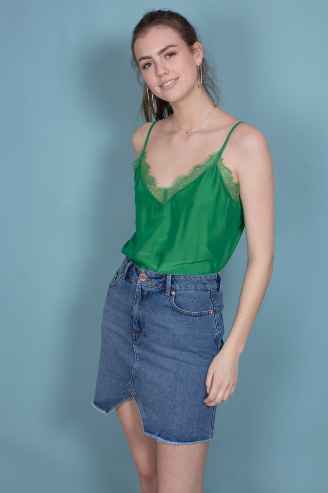 Macy Strap Top - Medium Green - Second Female - T-skjorter & Topper - VILLOID.no