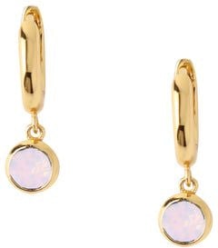 SW Drop Huggie Hoops RWO - Rose Water Opal