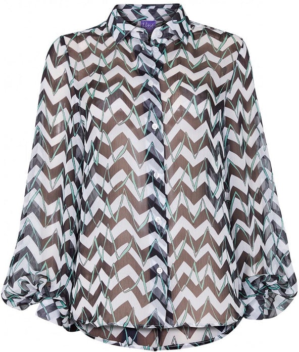 Kristin Printblouse - Stripe - Line of Oslo - Bluser & Skjorter - VILLOID.no