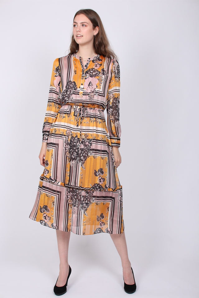 Valley LS Maxi Dress - Inca Gold - Second Female - Kjoler - VILLOID.no