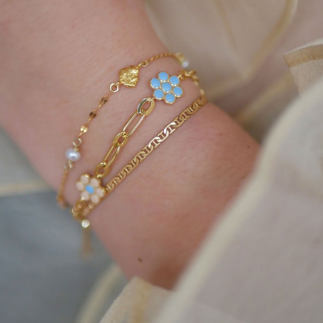 Blossom Bracelet - Orange/Beige/Light Blue/Light Pink
