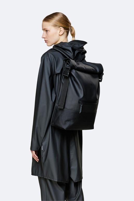 Buckle Rolltop Rucksack - Black