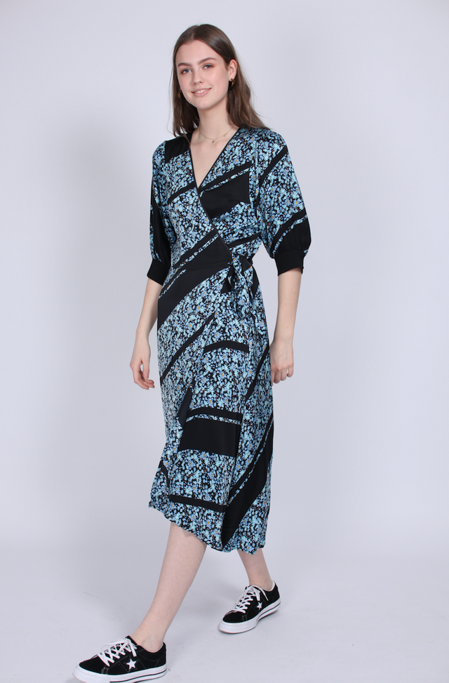 Break Wrap Dress - Little Boy Blue - Second Female - Kjoler - VILLOID.no