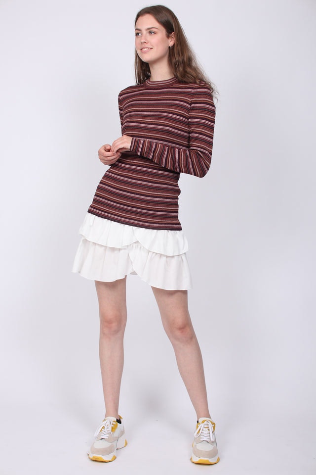 Solaima Knit O-Neck - Port Royale - Second Female - Gensere - VILLOID.no
