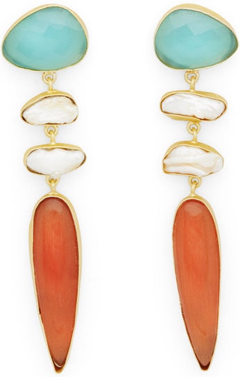 Halo Earrings - Orange and Turqouise - Miss Mathiesen - Smykker - VILLOID.no