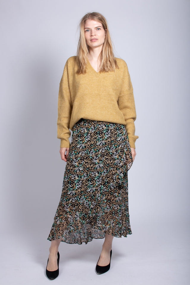 Wise Midi Skirt - Black - Second Female - Skjørt - VILLOID.no