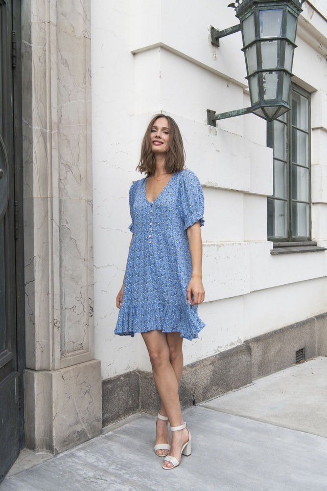 Mayla Dress - Blue Botanic