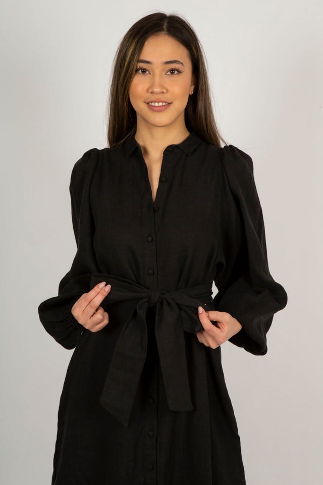 Josefin Linen Dress - Black