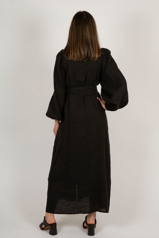 Josefin Linen Dress - Black