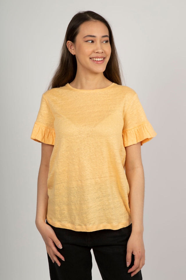 Lara Linen Tee - Orange