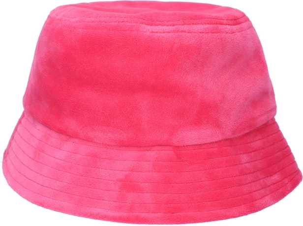 Ellie Velour Bucket Hat - Fluro Pink