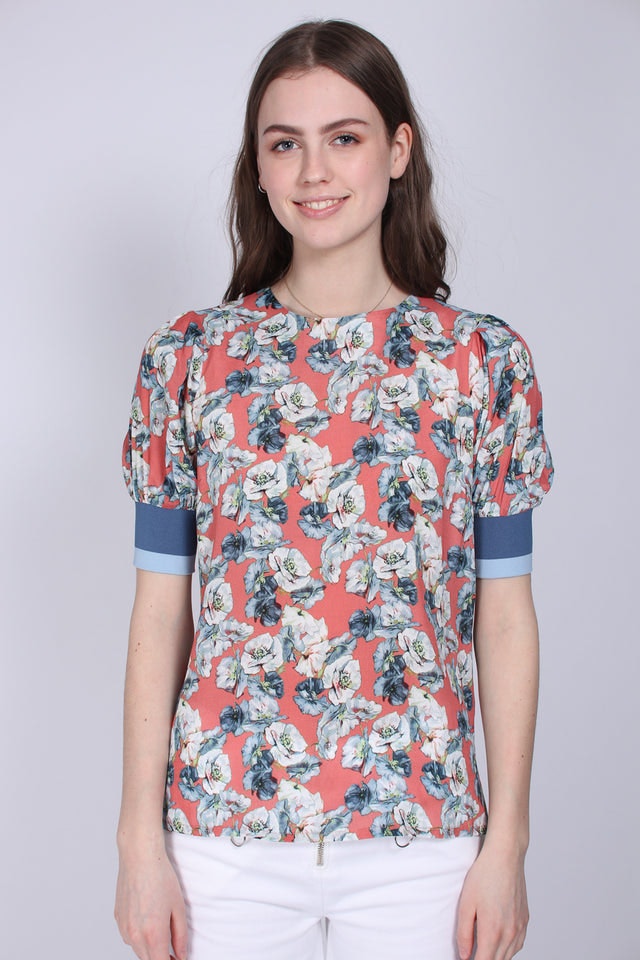 Flower Volume Shirt - Emberglow - MAUD - T-skjorter & Topper - VILLOID.no
