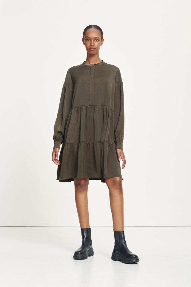 Margo Shirt Dress - Black Olive - Samsøe Samsøe - Kjoler - VILLOID.no