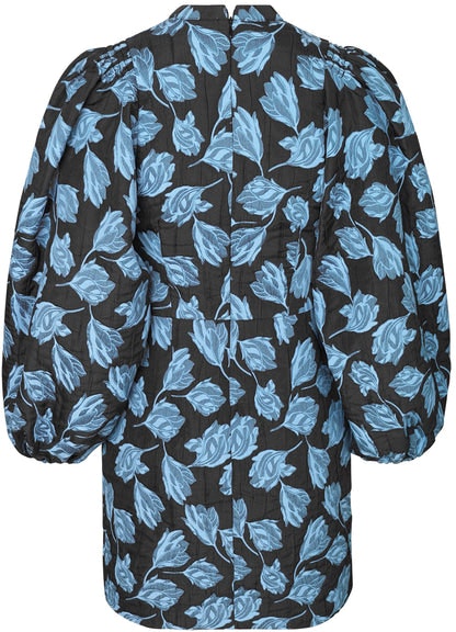 Harriet Short Dress - Blue Flower - Samsøe Samsøe - Kjoler - VILLOID.no