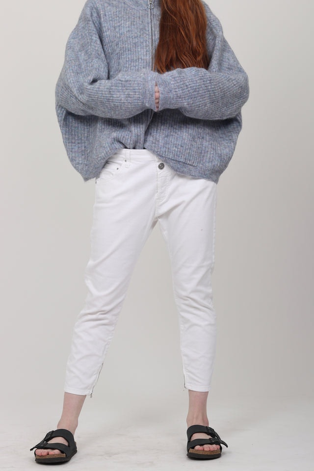Boyfit Ankle Zip Jeans - White - Replay - Bukser & Shorts - VILLOID.no