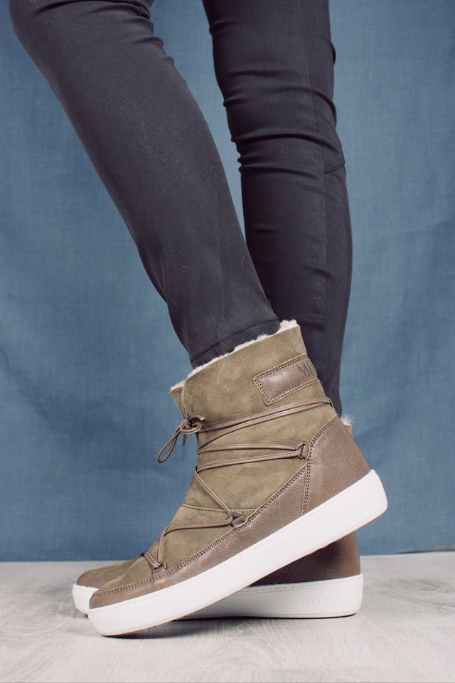 Moon Boot Puls Low Shearlin - Military Green - Moon Boot - Sko - VILLOID.no