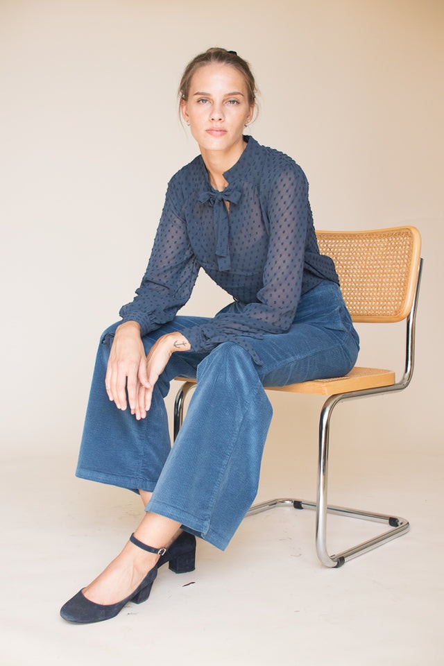 Cord Flared Pant - Vintage Indigo - MAUD - Bukser & Shorts - VILLOID.no