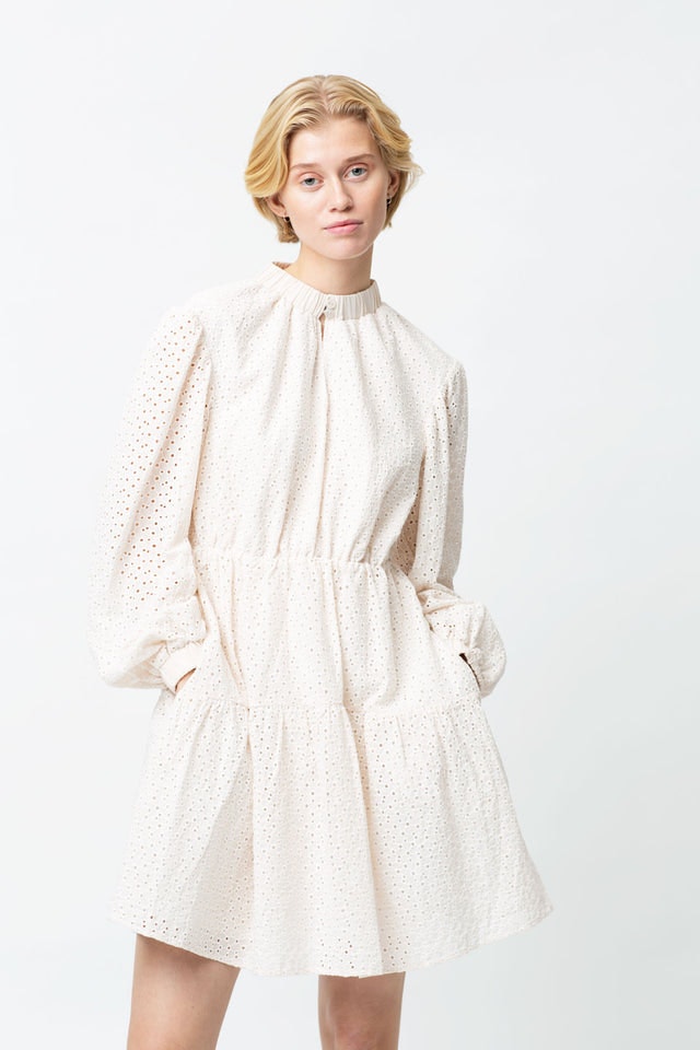 Sealed Broderie Anglaise Dress - Moonbeam
