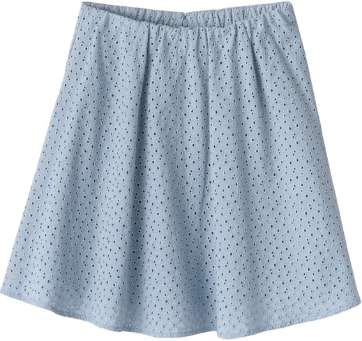 Luna Broderie Anglaise Skirt - Dusty Blue
