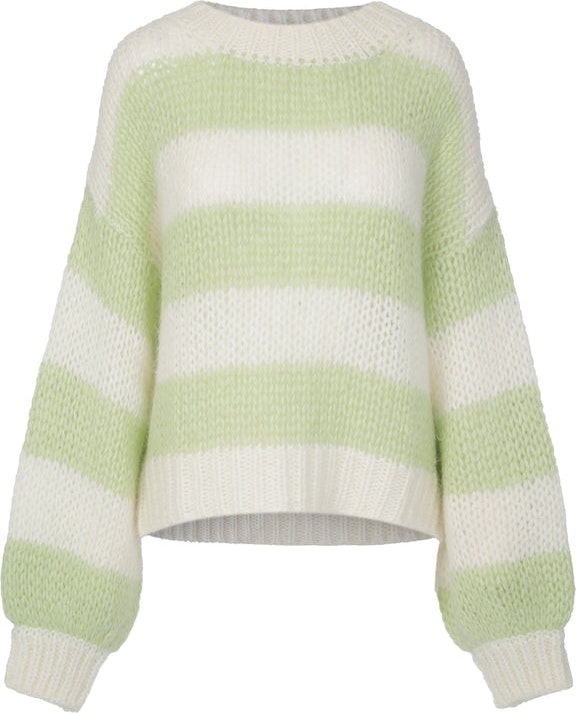 Florie Stripe Sweater - Lime Cream