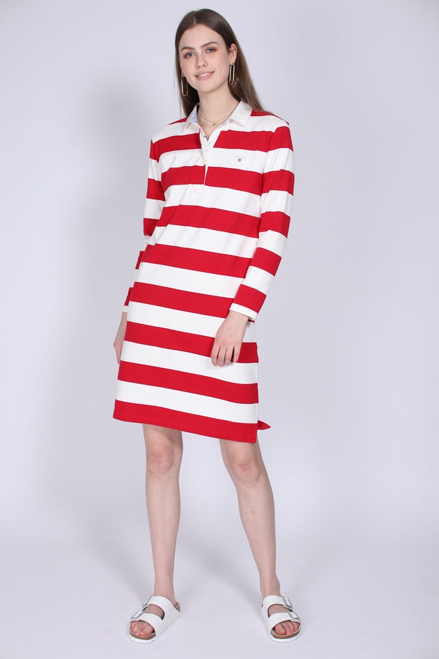 Striped Heavy Rugger Dress - Red - GANT - Kjoler - VILLOID.no
