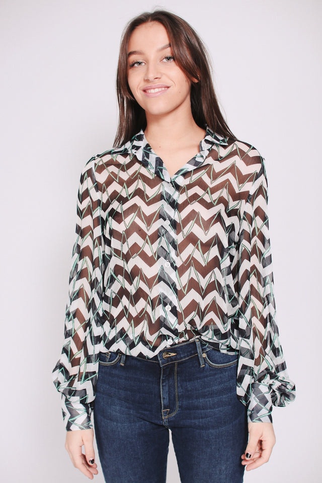 Kristin Printblouse - Stripe - Line of Oslo - Bluser & Skjorter - VILLOID.no