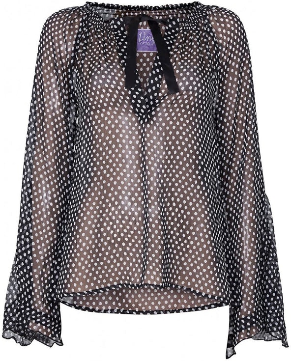 Silje Dotsblouse - Black - Line of Oslo - Bluser & Skjorter - VILLOID.no