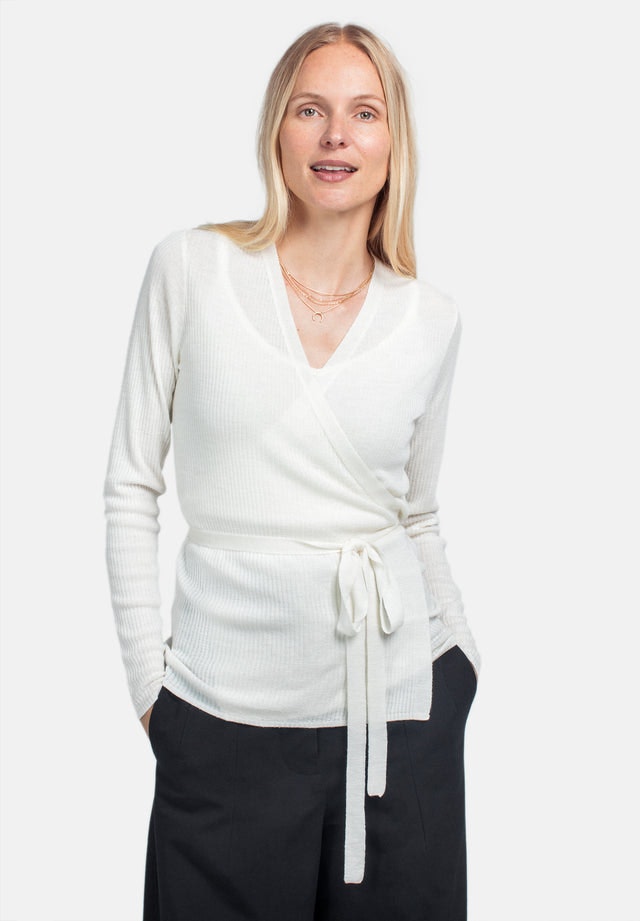 Wool Wrap Top - Cream - Pierre Robert x Jenny Skavlan - Gensere - VILLOID.no