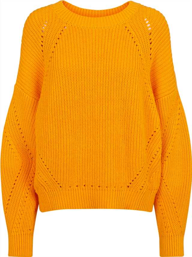 Nynne Knit O-neck - Blazing Orange - Second Female - Gensere - VILLOID.no