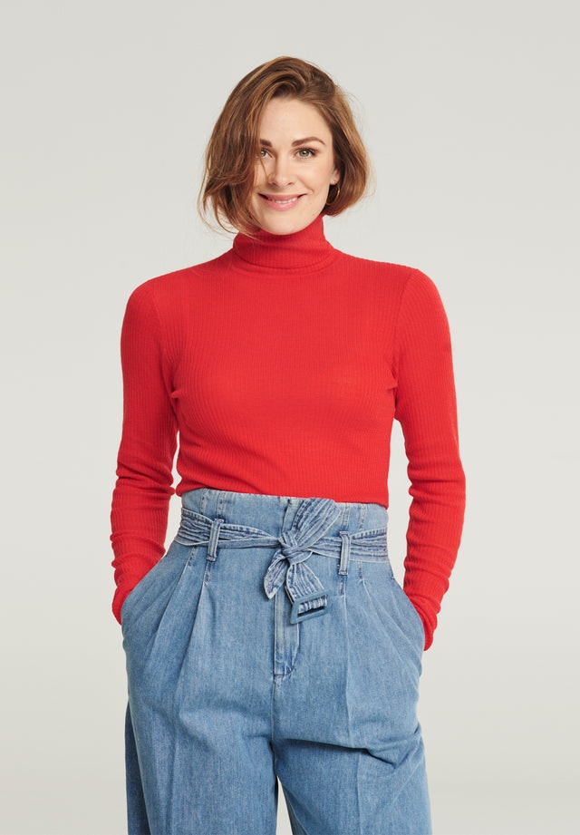 Wool Turtleneck - Red - Pierre Robert x Jenny Skavlan - Gensere - VILLOID.no