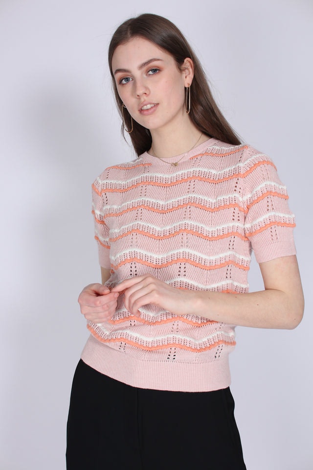 Short Sleeve Knit - Pink Nectar - MAUD - Gensere - VILLOID.no