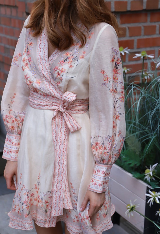 Juliette Silk Dress - Romantic Orchid Cream