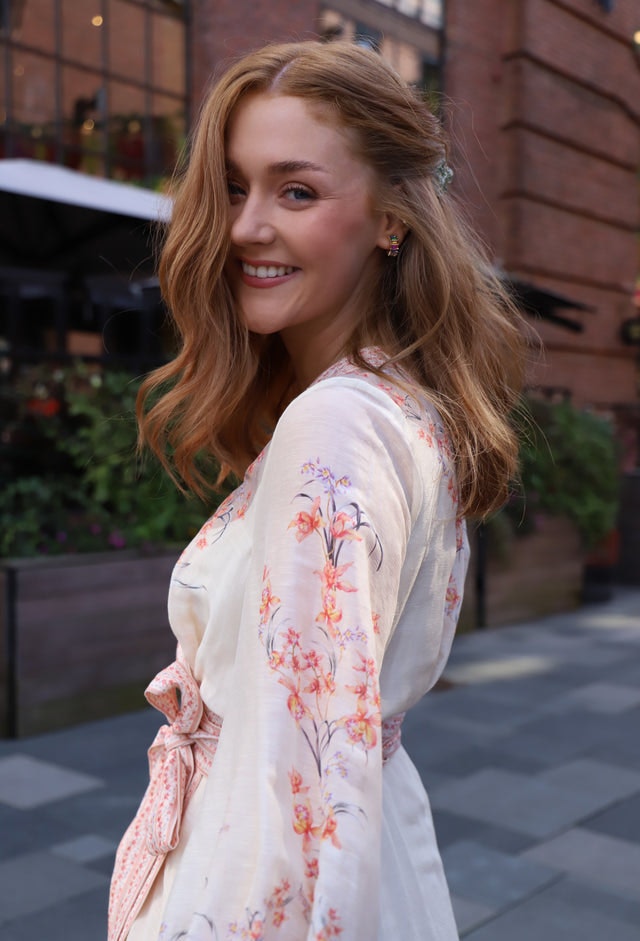 Juliette Silk Dress - Romantic Orchid Cream