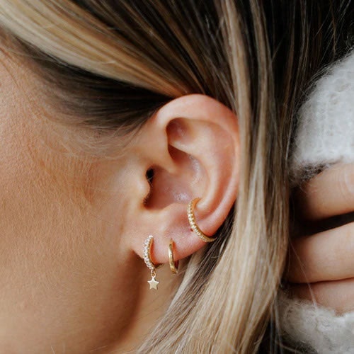 Fine Pave Single Ear Cuff - Crystal