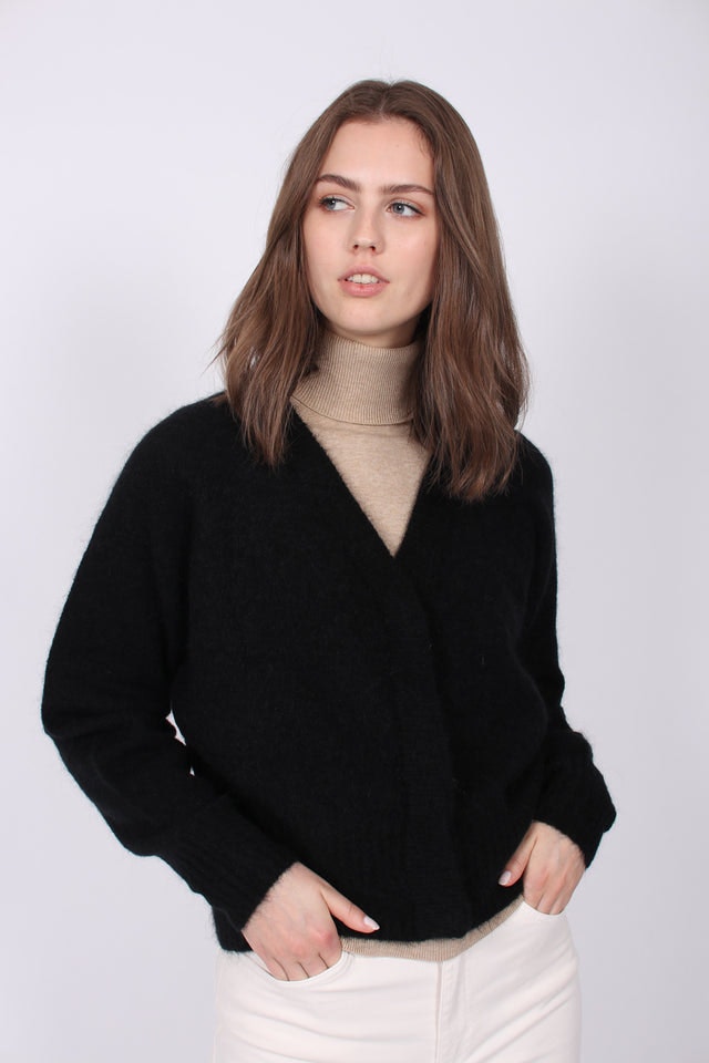Brook Knit Boxy Cardigan - Black - Second Female - Gensere - VILLOID.no