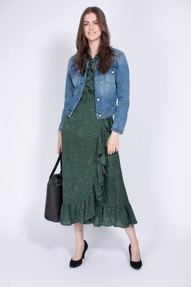 Image Maxi Wrap Dress - Green Dot - Just Female - Kjoler - VILLOID.no