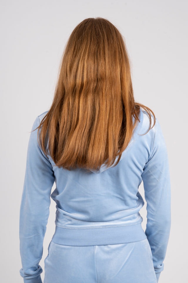 Robertson Classic Velour Zip Hoodie - Powder Blue
