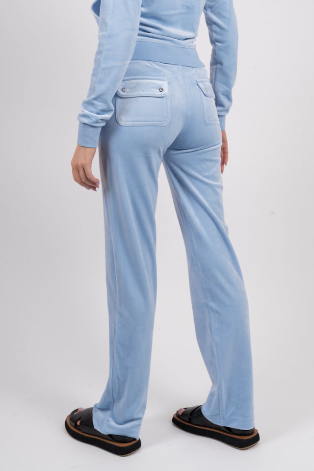 Del Ray Classic Velour Pant Pocket - Powder Blue