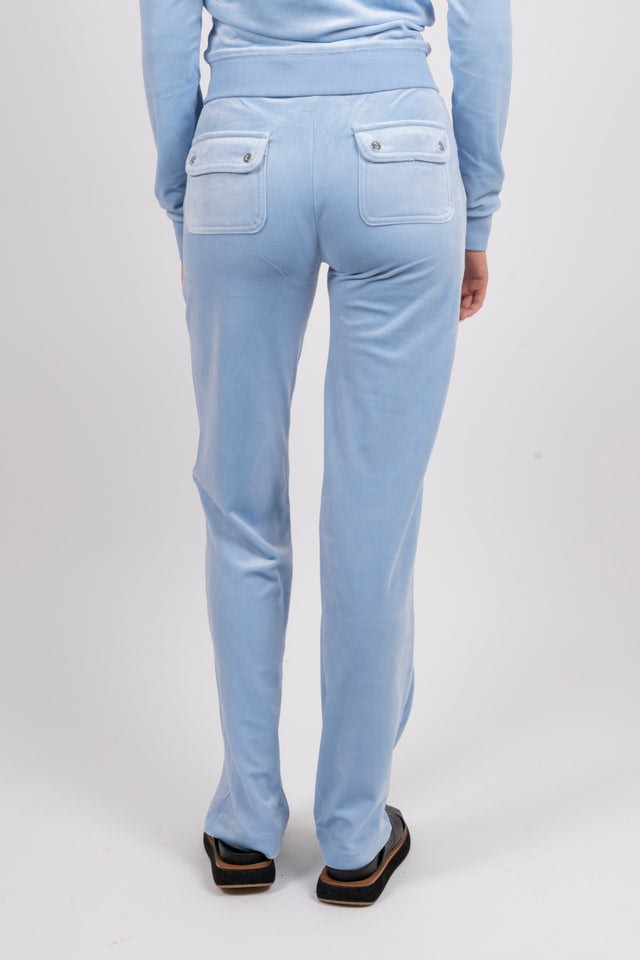 Del Ray Classic Velour Pant Pocket - Powder Blue