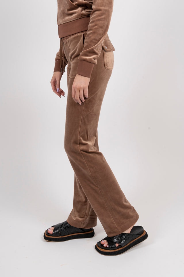 Del Ray Classic Velour Pant Pocket - Acorn