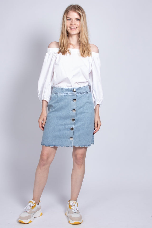 Paras No Shoulder Blouse - White - Second Female - Bluser & Skjorter - VILLOID.no