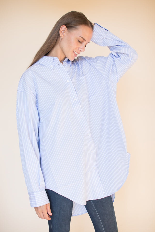Masculin stripeshirt - Blue - Line of Oslo - Bluser & Skjorter - VILLOID.no