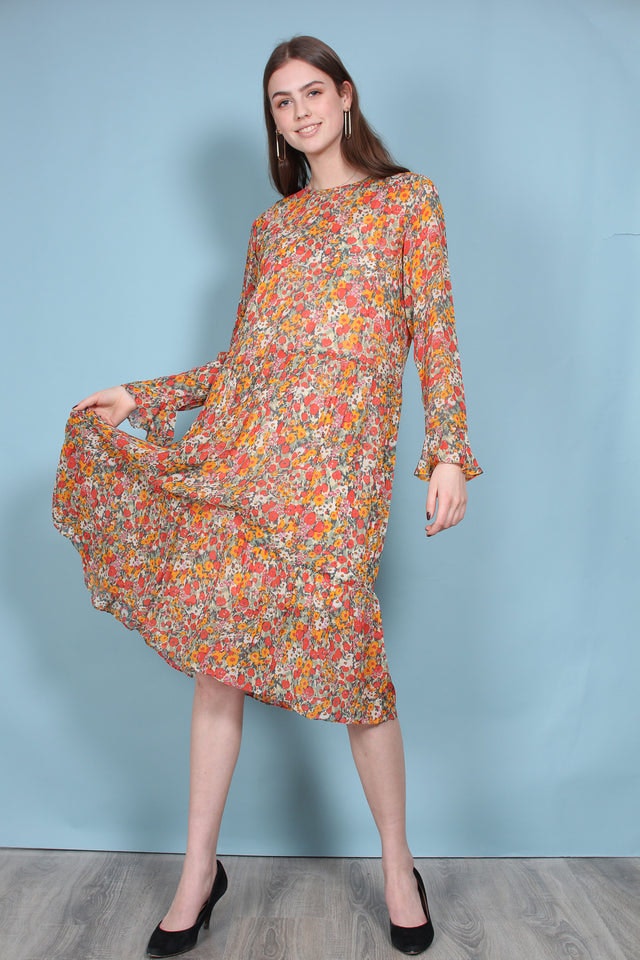 Bloom Dress - Blazing Orange - Second Female - Kjoler - VILLOID.no