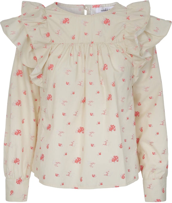 Jamie Ruffle Blouse - Red Flower