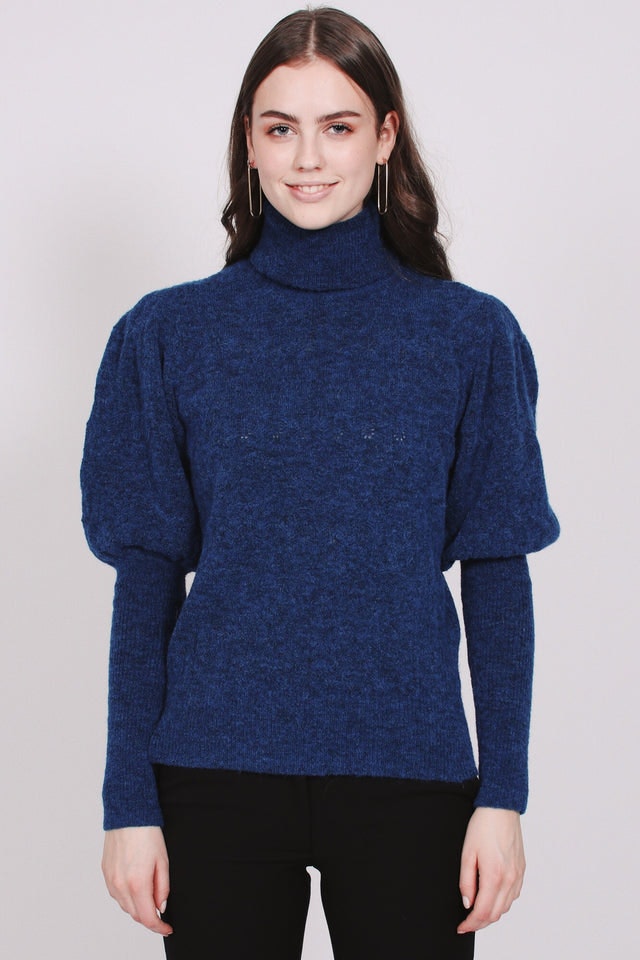 Pointelle turtle neck - Blue Nights - MAUD - Gensere - VILLOID.no