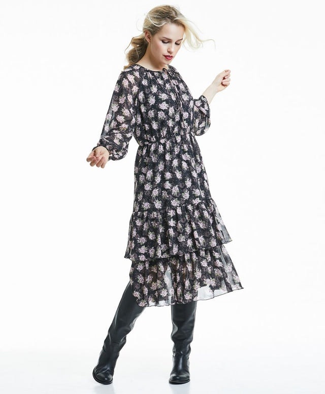 Laurene Flower Dress - Black - Line of Oslo - Kjoler - VILLOID.no