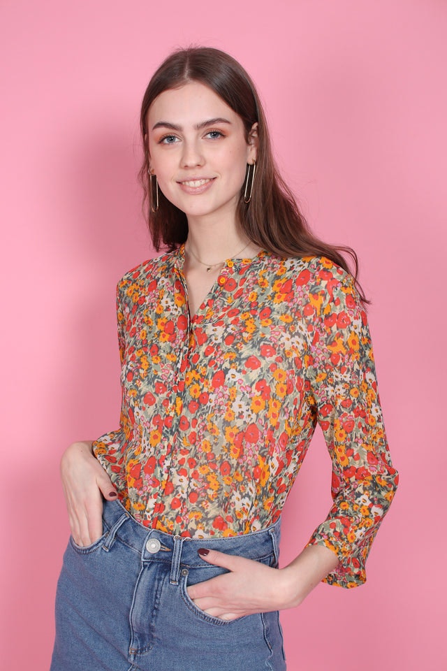 Bloom Blouse - Blazing Orange - Second Female - Bluser & Skjorter - VILLOID.no