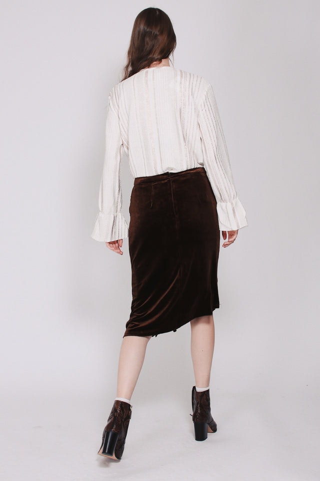 Johanna Velvet Skirt - Brown - Line of Oslo - Skjørt - VILLOID.no