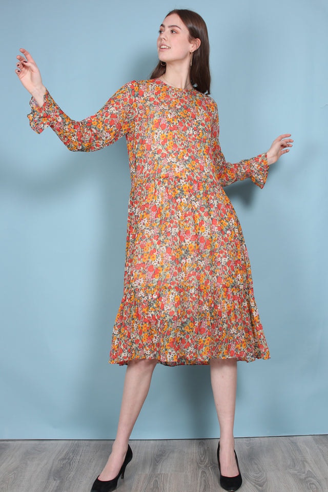 Bloom Dress - Blazing Orange - Second Female - Kjoler - VILLOID.no